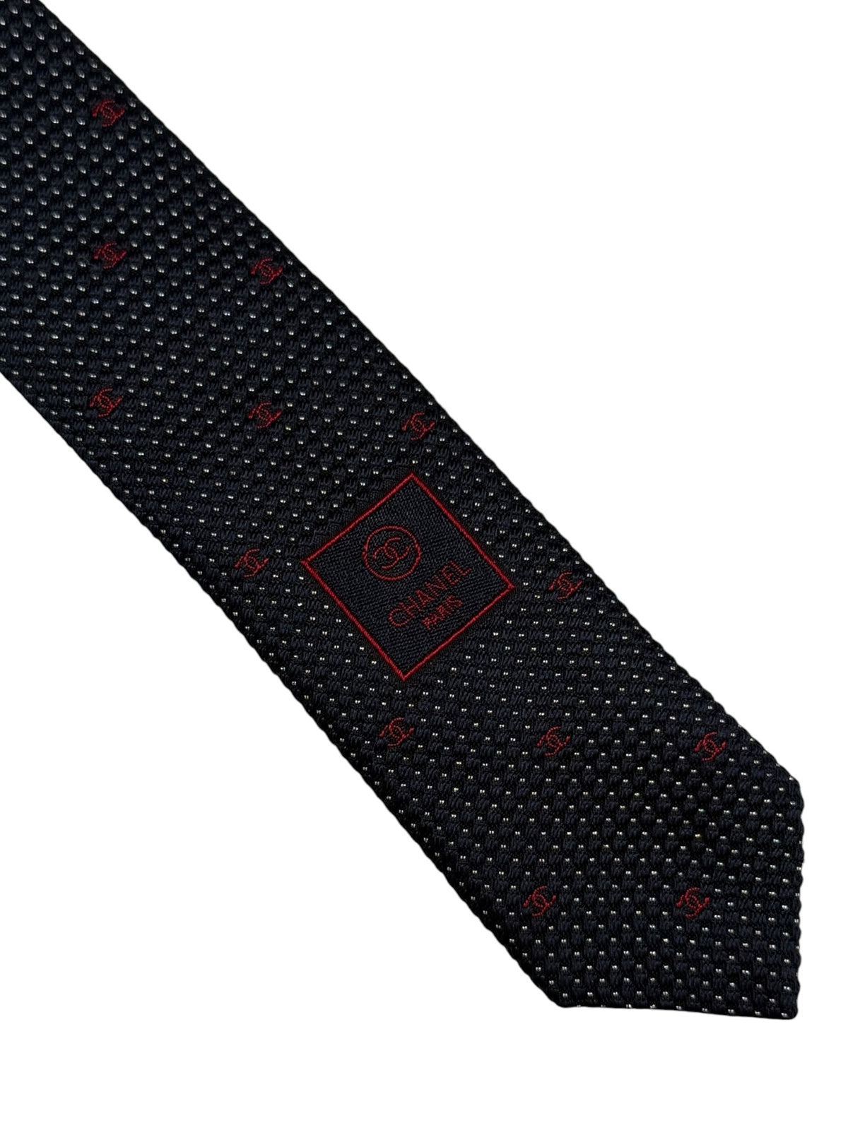 Chanel Pailletten Monogramm Krawatte aus Seide