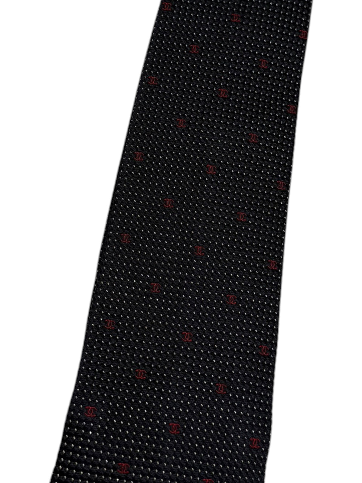 Chanel Pailletten Monogramm Krawatte aus Seide