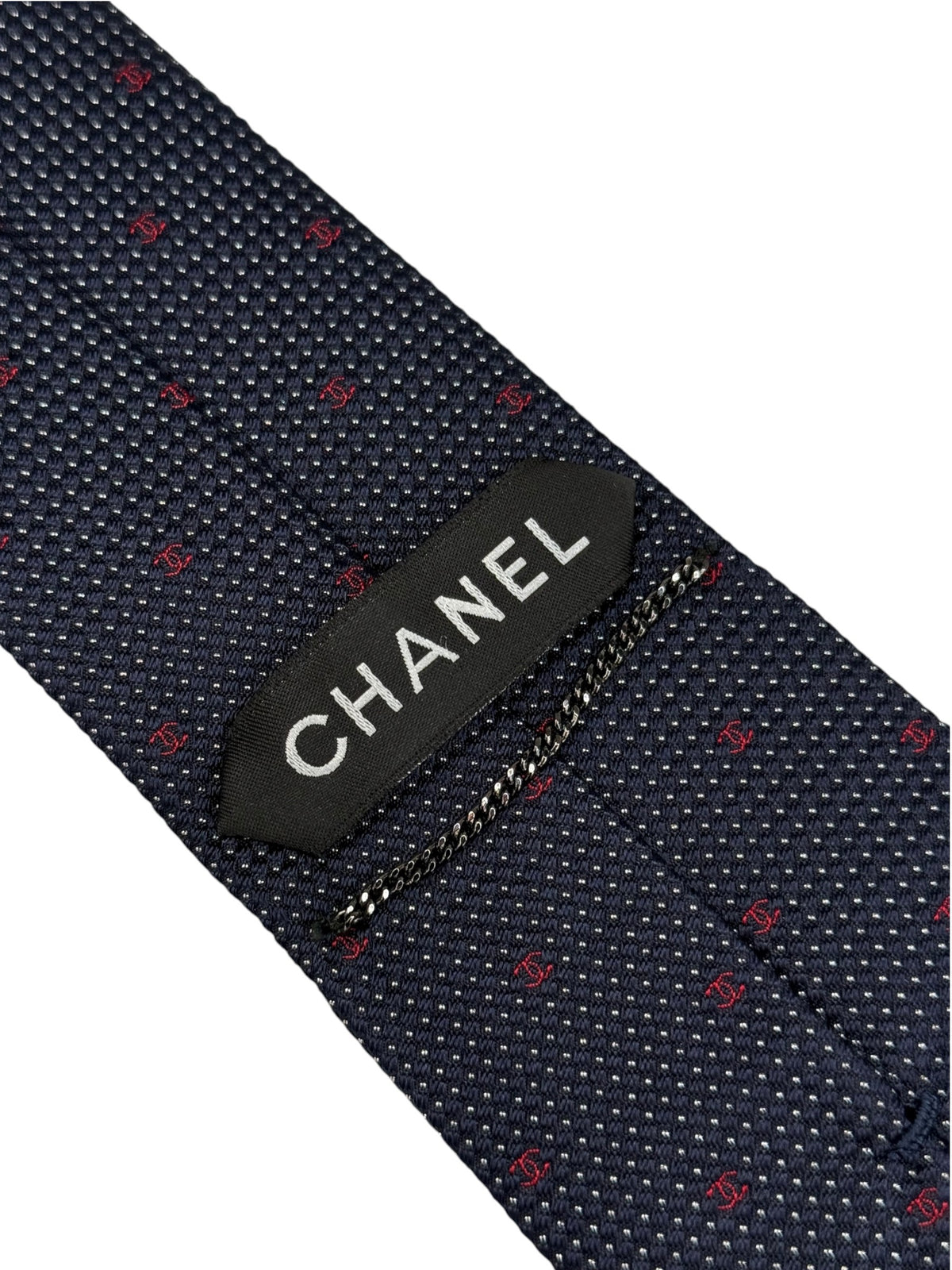 Chanel Pailletten Monogramm Krawatte aus Seide