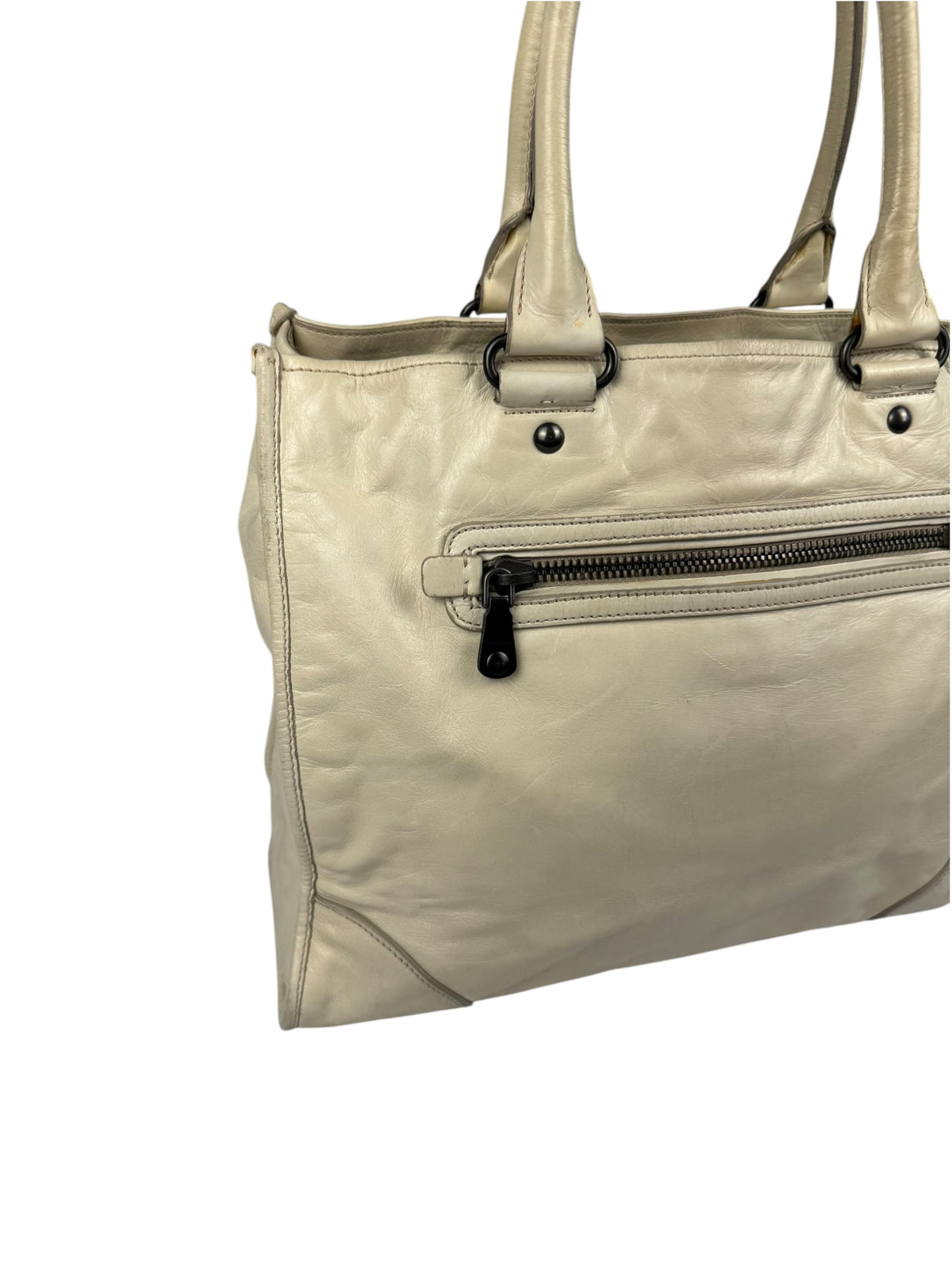 Miu Miu Leder Handtasche Creme