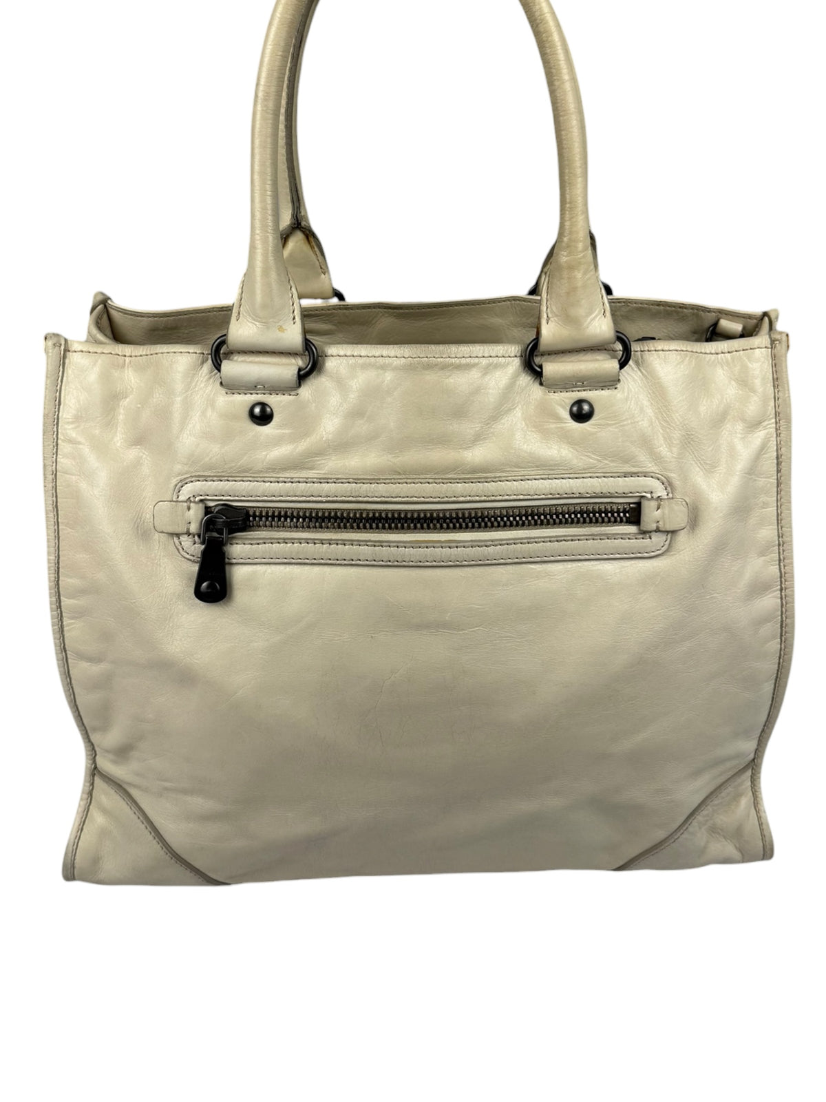 Miu Miu Leder Handtasche Creme