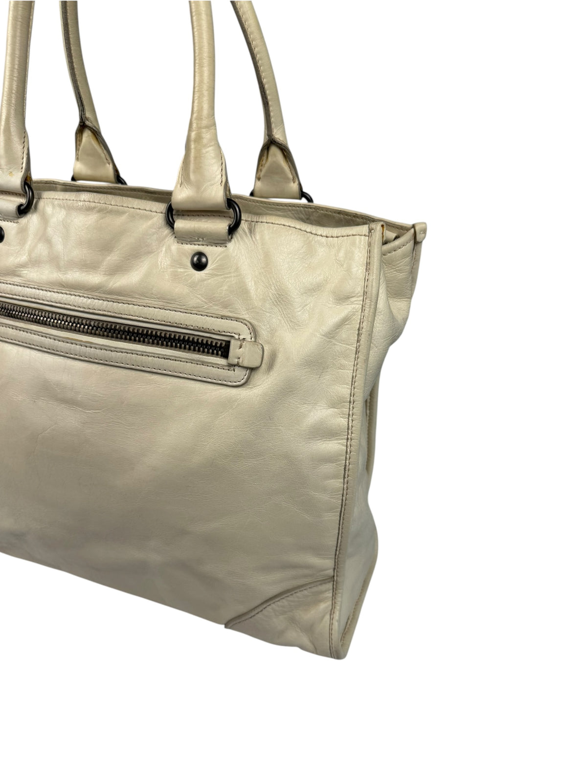 Miu Miu Leder Handtasche Creme